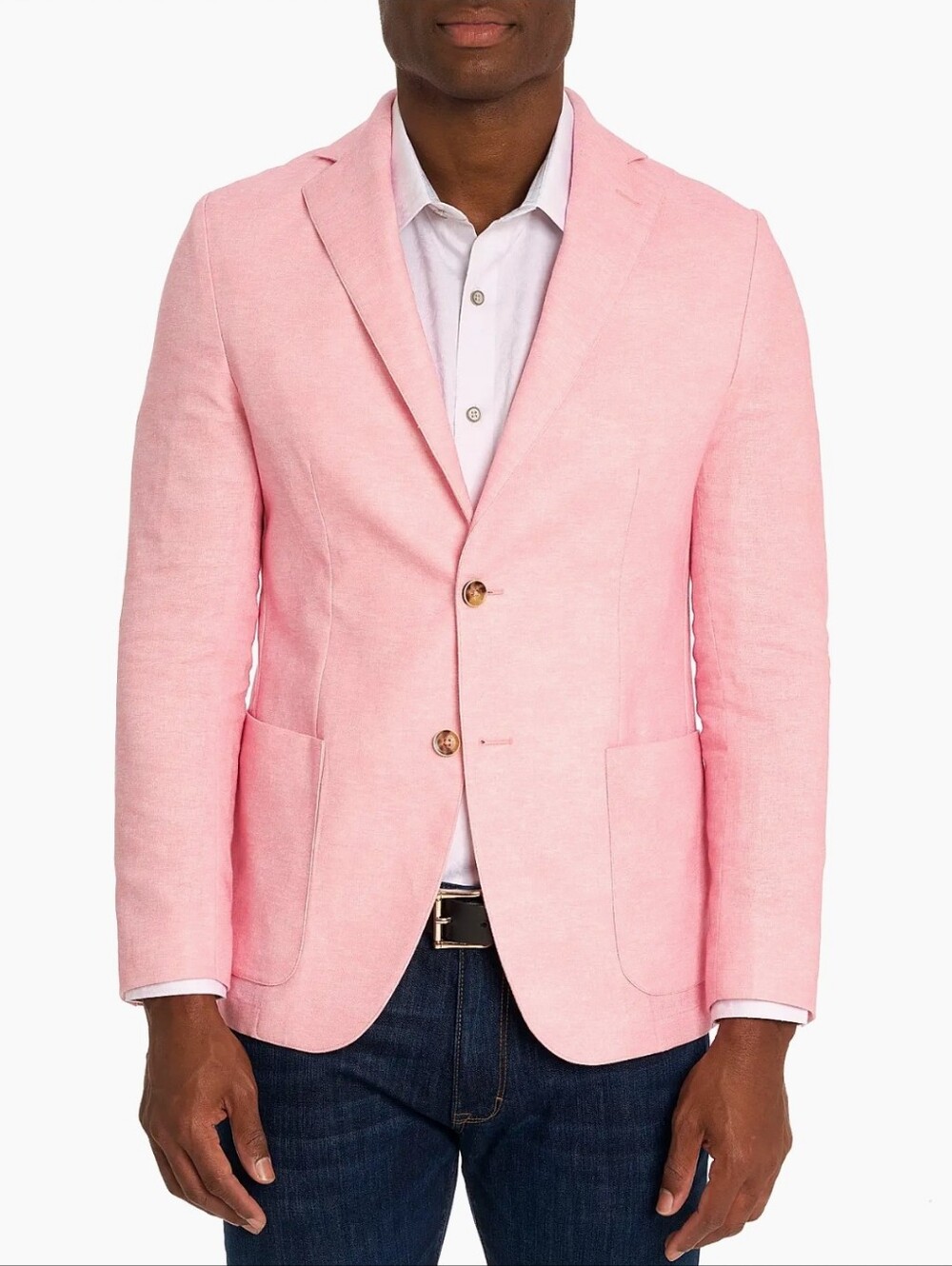 Robert Graham Milano Linen-Blend Sport Coat Pink Plus Size Mens 50R US 4X